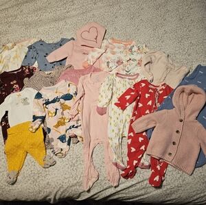 HUGE lot of Baby Girl clothes Newborn, 0-3 months